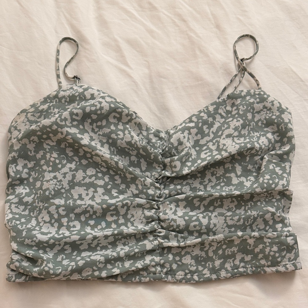 Abercrombie Women's Ruched Spaghetti Strap Top - Gray